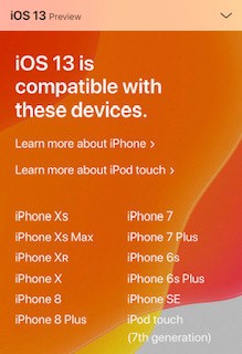 IOS13 DISPOSITIVO COMPATIBILI CEOTECH DOCTORAPPLEITALIA
